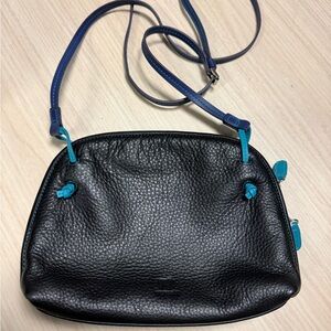 Mywalit small black crossbody; 9” wide x 7” length